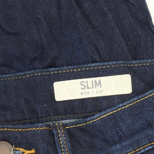Marks and Spencer Men's Slim Fit Blue Jeans, Size 30