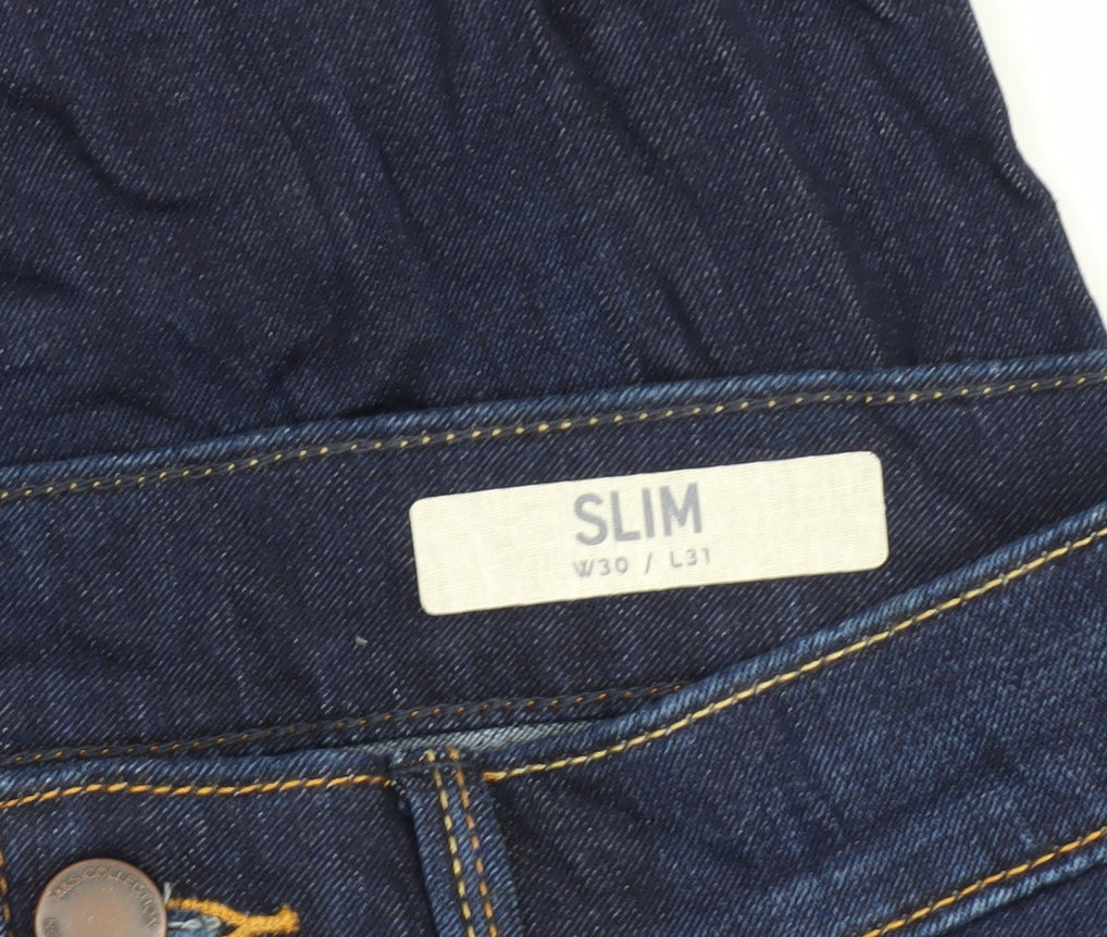 Marks and Spencer Men's Slim Fit Blue Jeans, Size 30