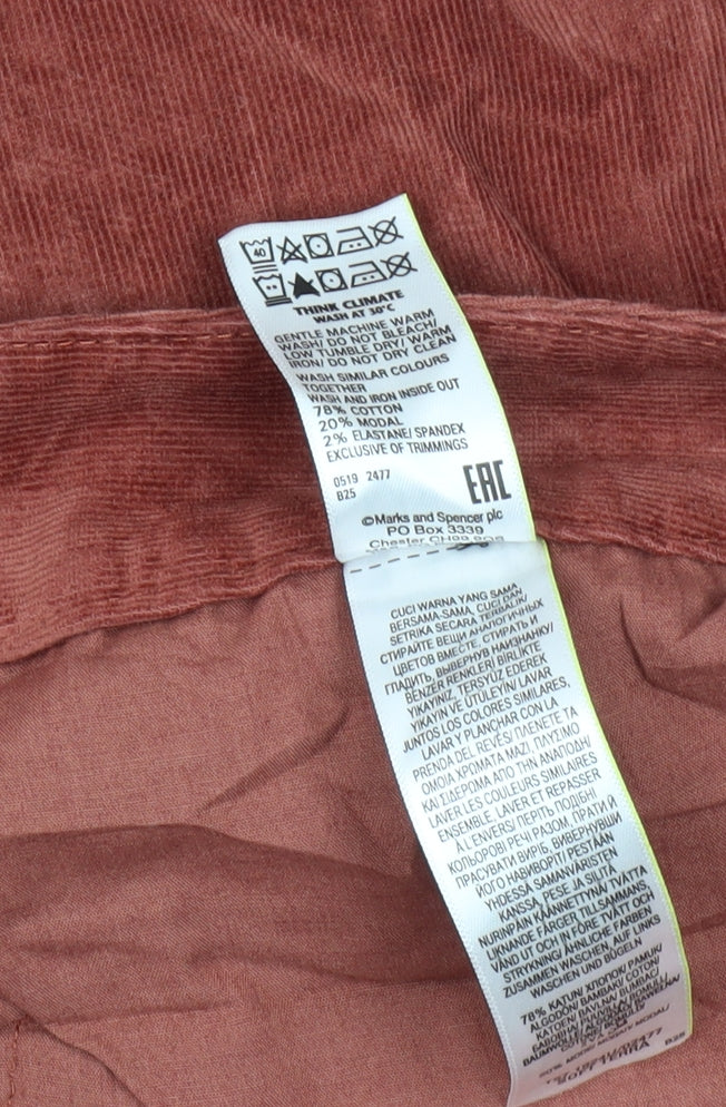 Marks & Spencer Women's Brown Corduroy Trousers - Size 18