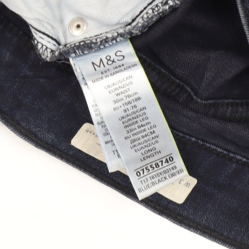 Marks & Spencer Men's Blue Skinny Jeans Size 30 Regular