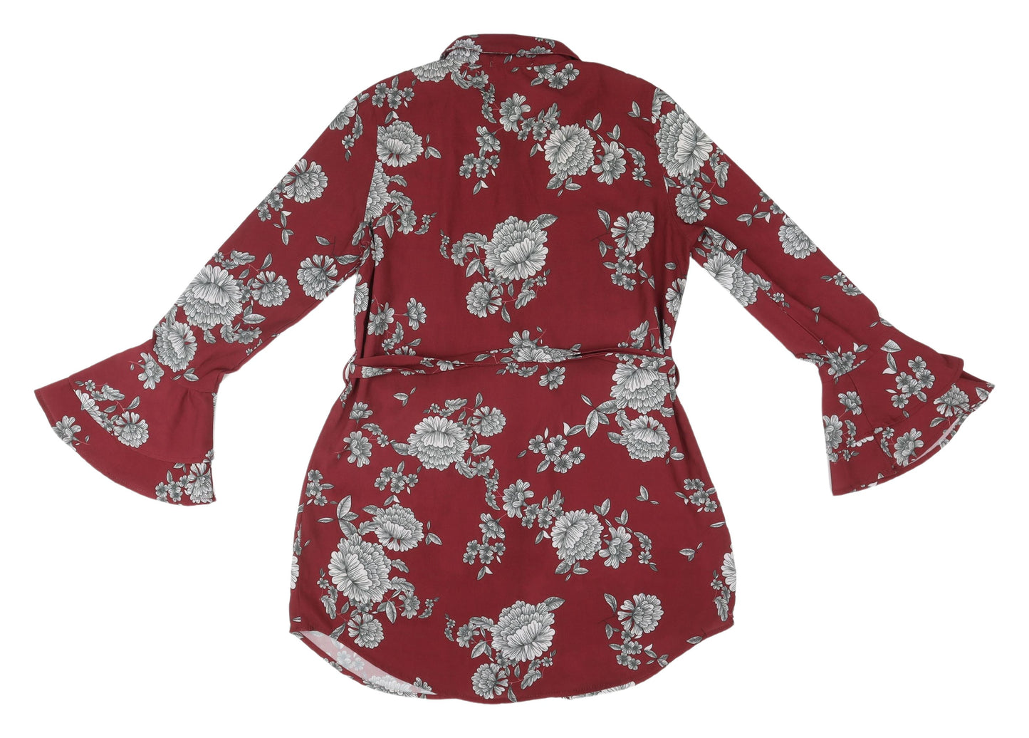 In the Style Women's Red Floral Shirt Dress