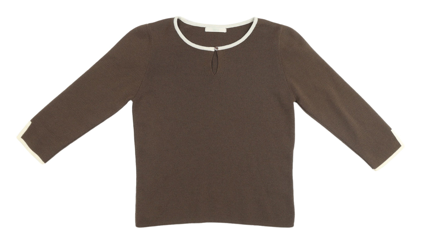 Marks & Spencer Women's Brown Cotton Jumper, Size 12