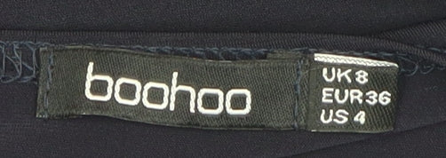 Boohoo Women's Black Asymmetric Wrap Dress Size 8