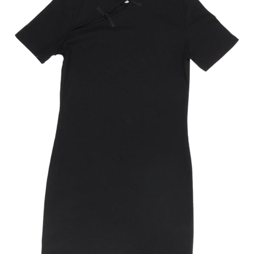 Dazy Women's Black High Neck Knit Dress - M