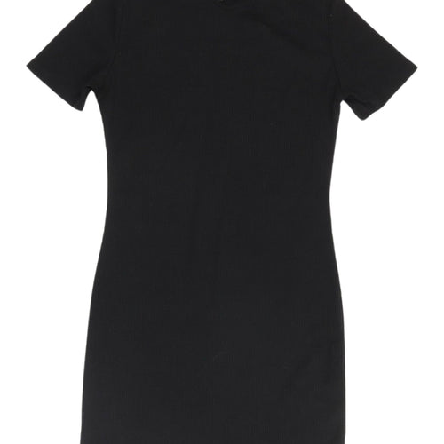Dazy Women's Black High Neck Knit Dress - M