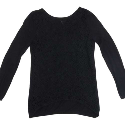 Next Women's Black Cotton Pullover Jumper, Size 8
