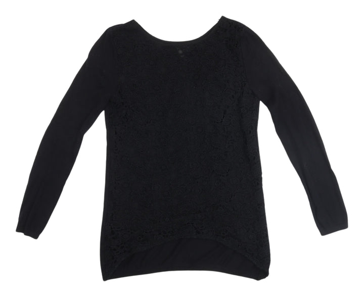 Next Women's Black Cotton Pullover Jumper, Size 8