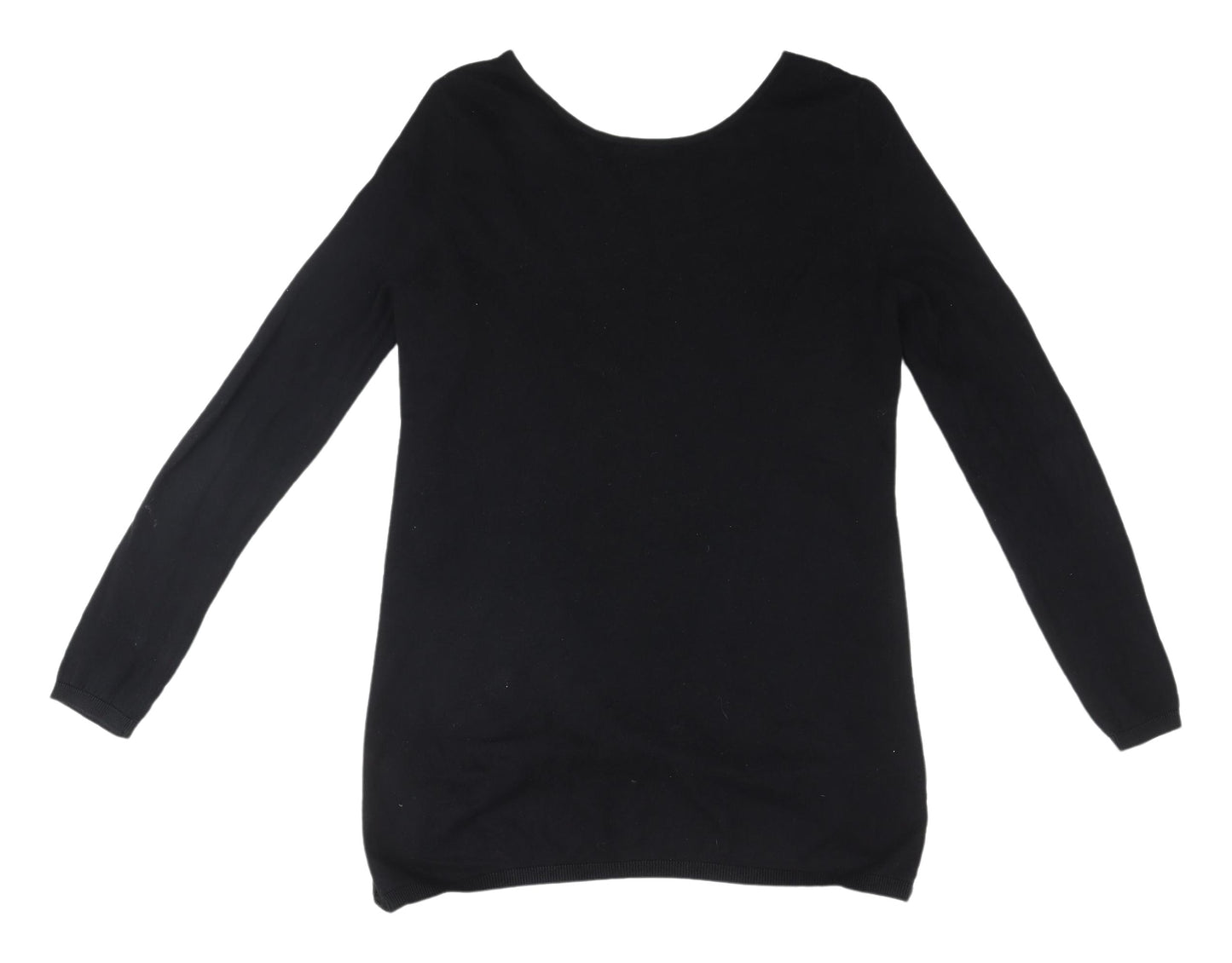 Next Women's Black Cotton Pullover Jumper, Size 8