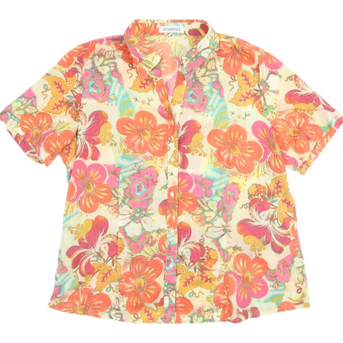 Tendenza Women’s Multicoloured Floral Button-Up Shirt, Size 14