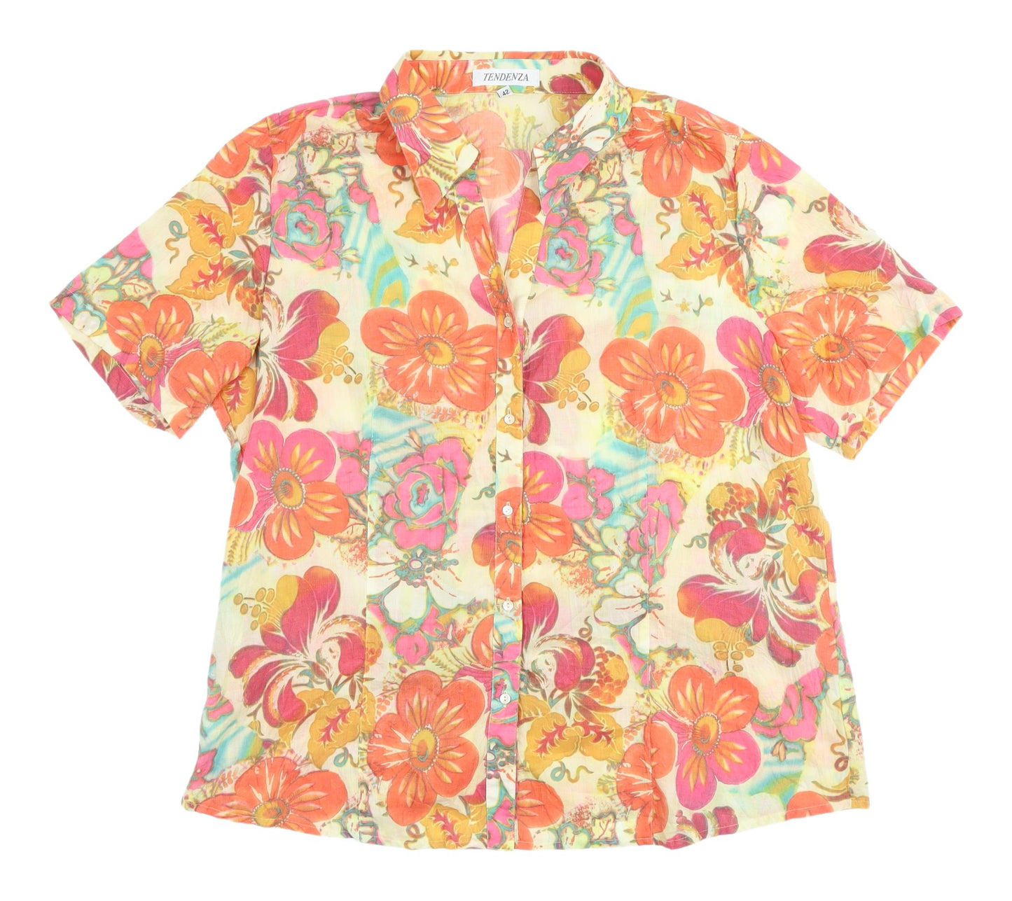 Tendenza Women’s Multicoloured Floral Button-Up Shirt, Size 14