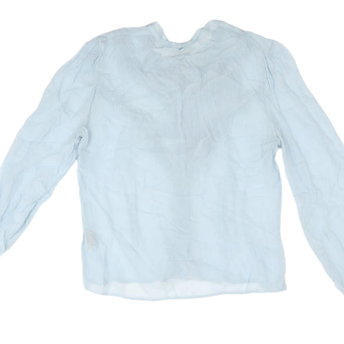 Ghost London Women's Blue Ruffle Blouse M