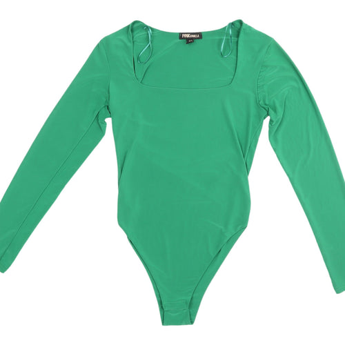 Pink Vanilla Women's Green Square Neck Blouse M