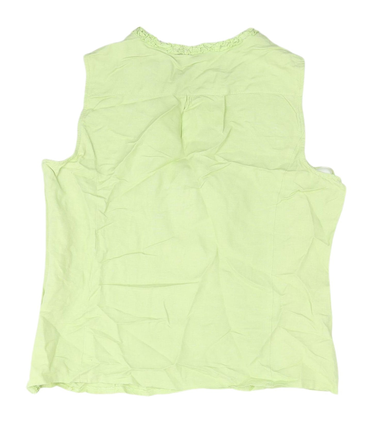 Just Elegance Green Linen Blend Sleeveless Blouse UK 16