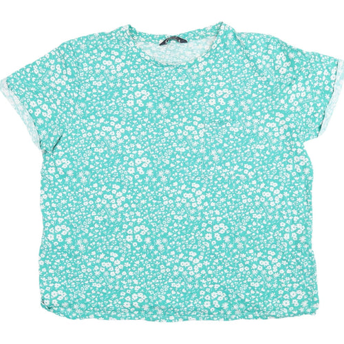 Marks and Spencer Women's Green Floral T-Shirt