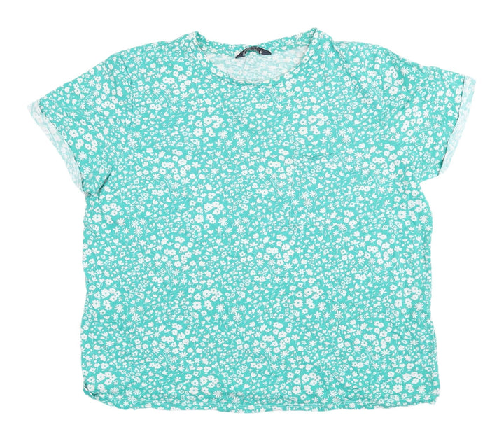 Marks and Spencer Women's Green Floral T-Shirt
