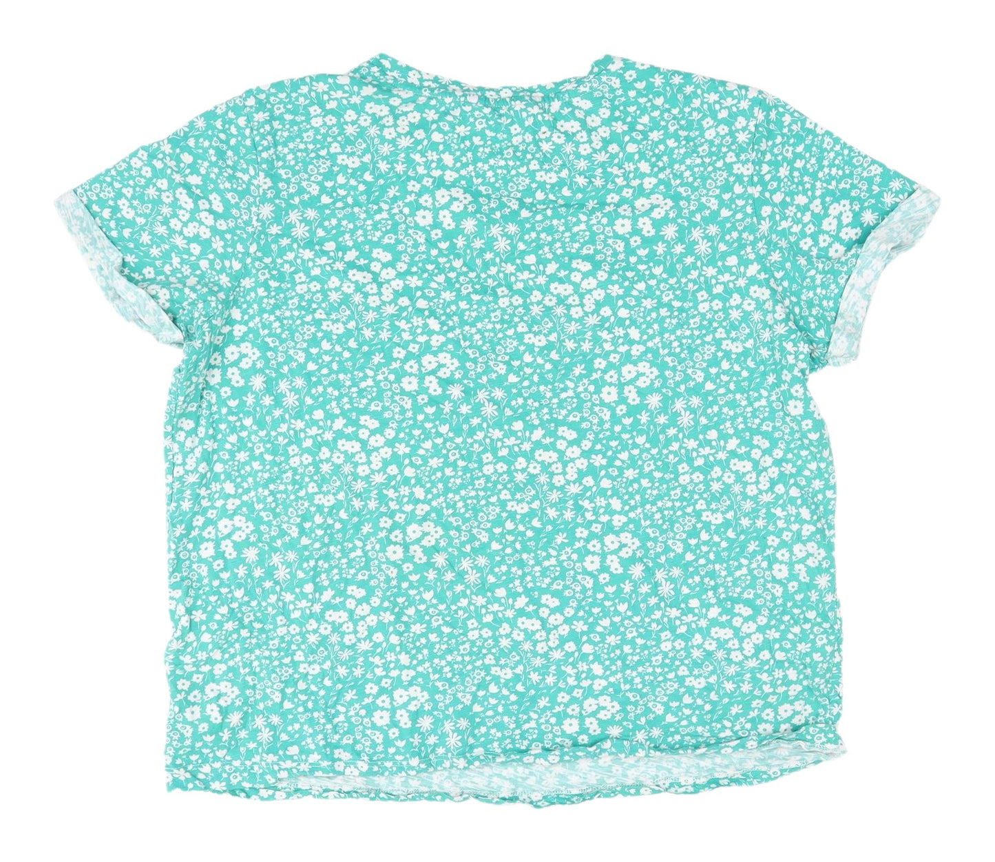Marks and Spencer Women's Green Floral T-Shirt