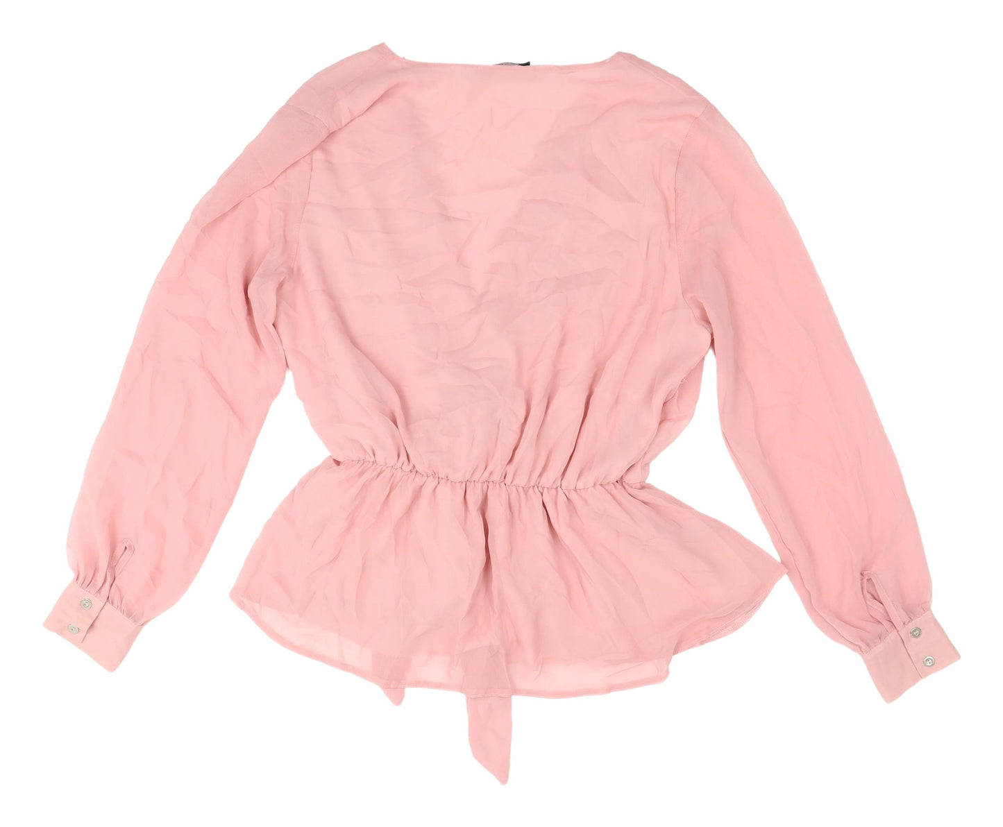 Select Women's Pink Wrap Blouse, Size 16, Long Sleeve