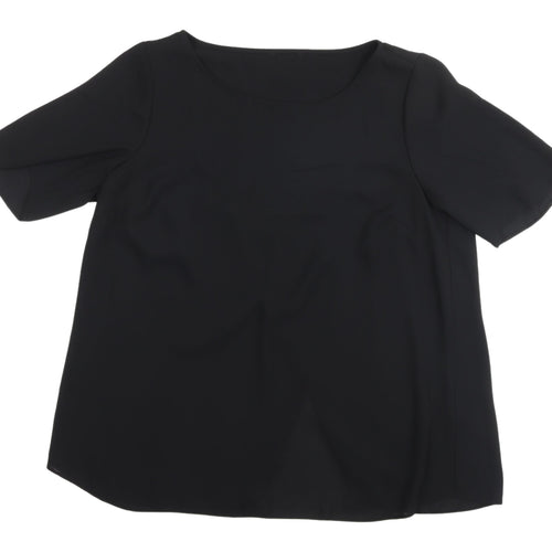 Label Be Women's Black Blouse - Size 14, Casual Essential