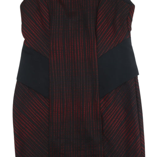 Per Una Women’s Black Striped Pencil Dress Size 14