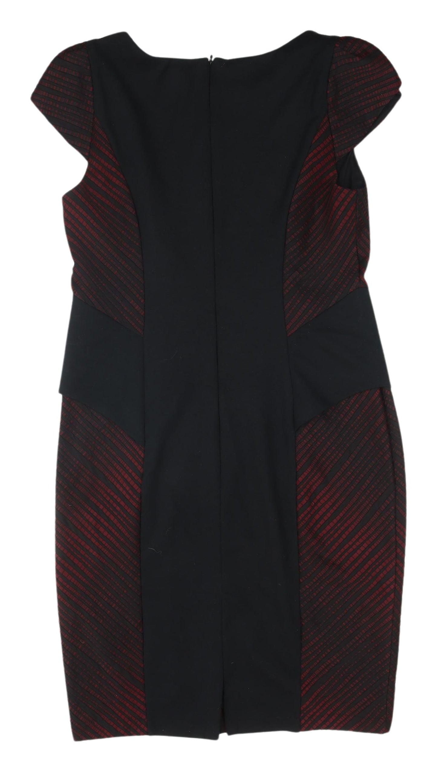 Per Una Women’s Black Striped Pencil Dress Size 14