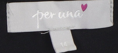 Per Una Women’s Black Striped Pencil Dress Size 14