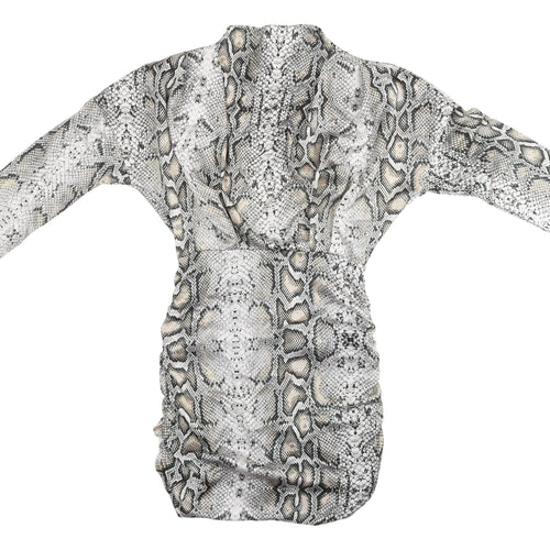 I Saw It First Womens Grey Animal Print Dress S