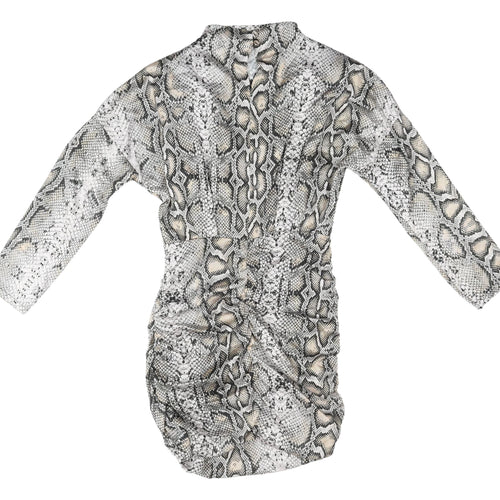 I Saw It First Womens Grey Animal Print Dress S