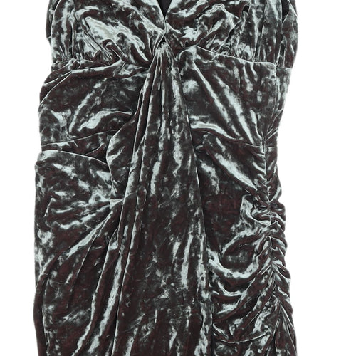 ASOS Women’s Grey Velvet Bodycon Dress Size 10