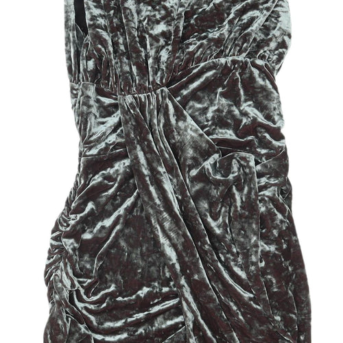 ASOS Women’s Grey Velvet Bodycon Dress Size 10
