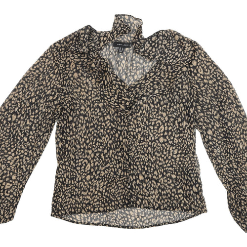 New Look Women's Multicoloured Animal Print Blouse UK 8