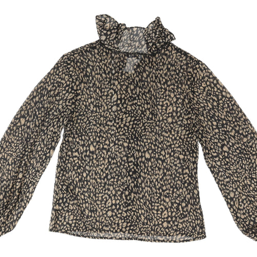 New Look Women's Multicoloured Animal Print Blouse UK 8