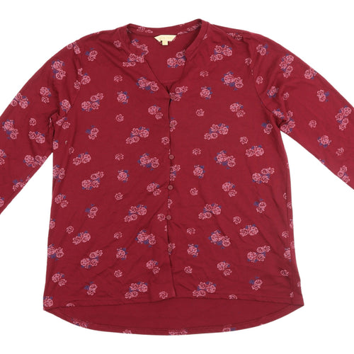 Plum Tree Women's Floral Red Blouse UK 14 Casual