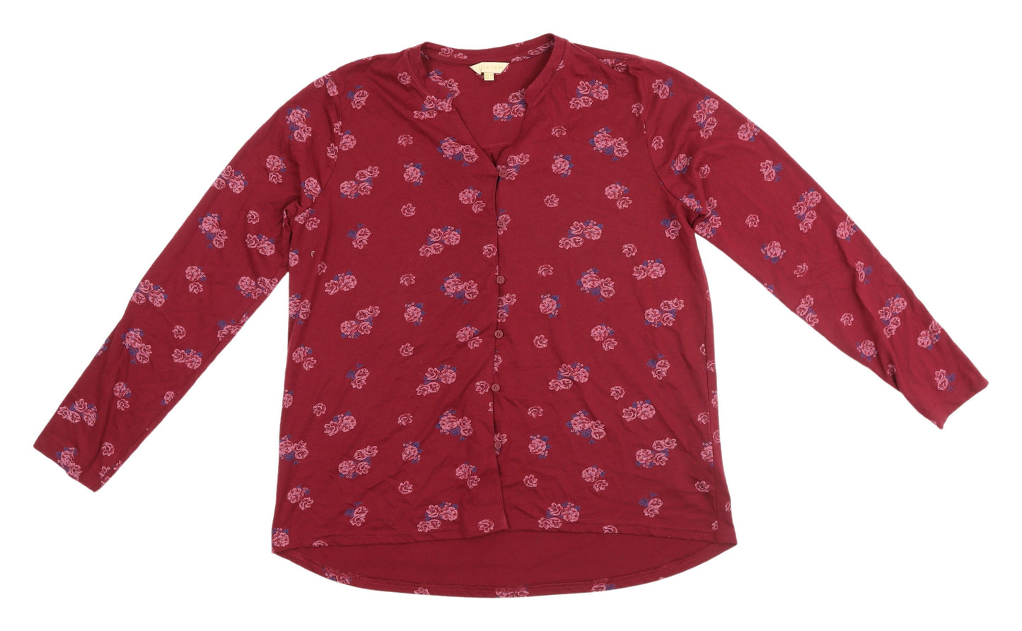 Plum Tree Women's Floral Red Blouse UK 14 Casual