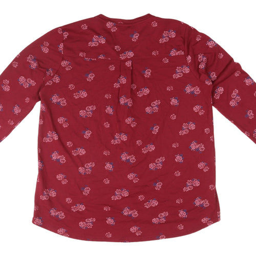 Plum Tree Women's Floral Red Blouse UK 14 Casual