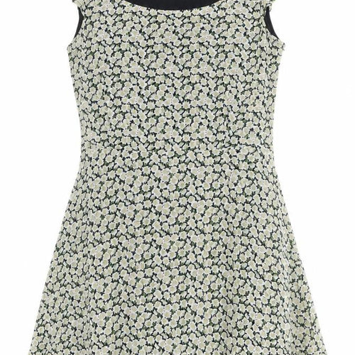 French Connection Women's Black Floral A-Line Dress 12
