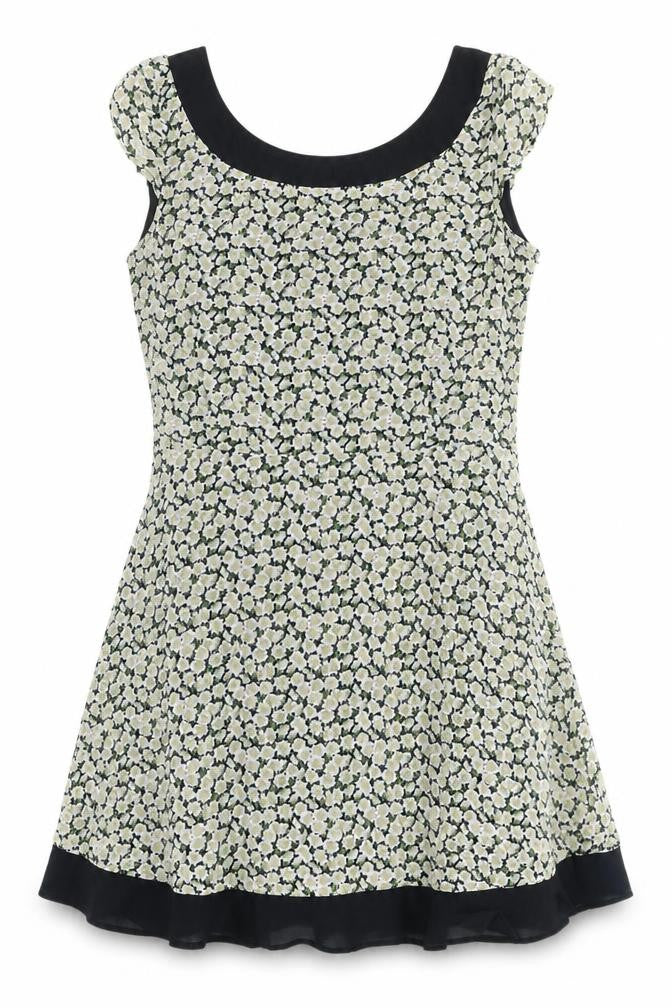 French Connection Women's Black Floral A-Line Dress 12