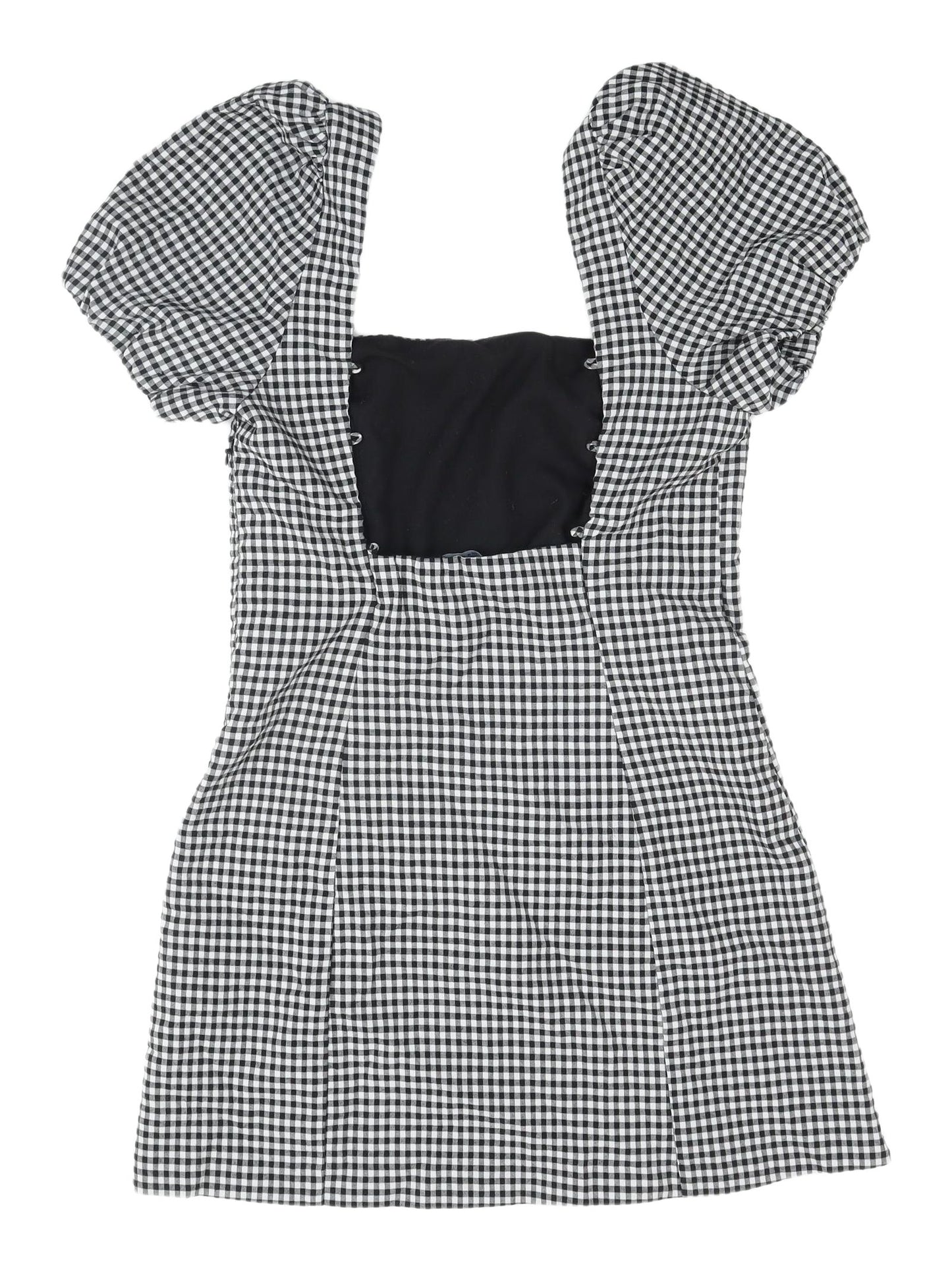 Zara Women's Black Gingham Pencil Dress M