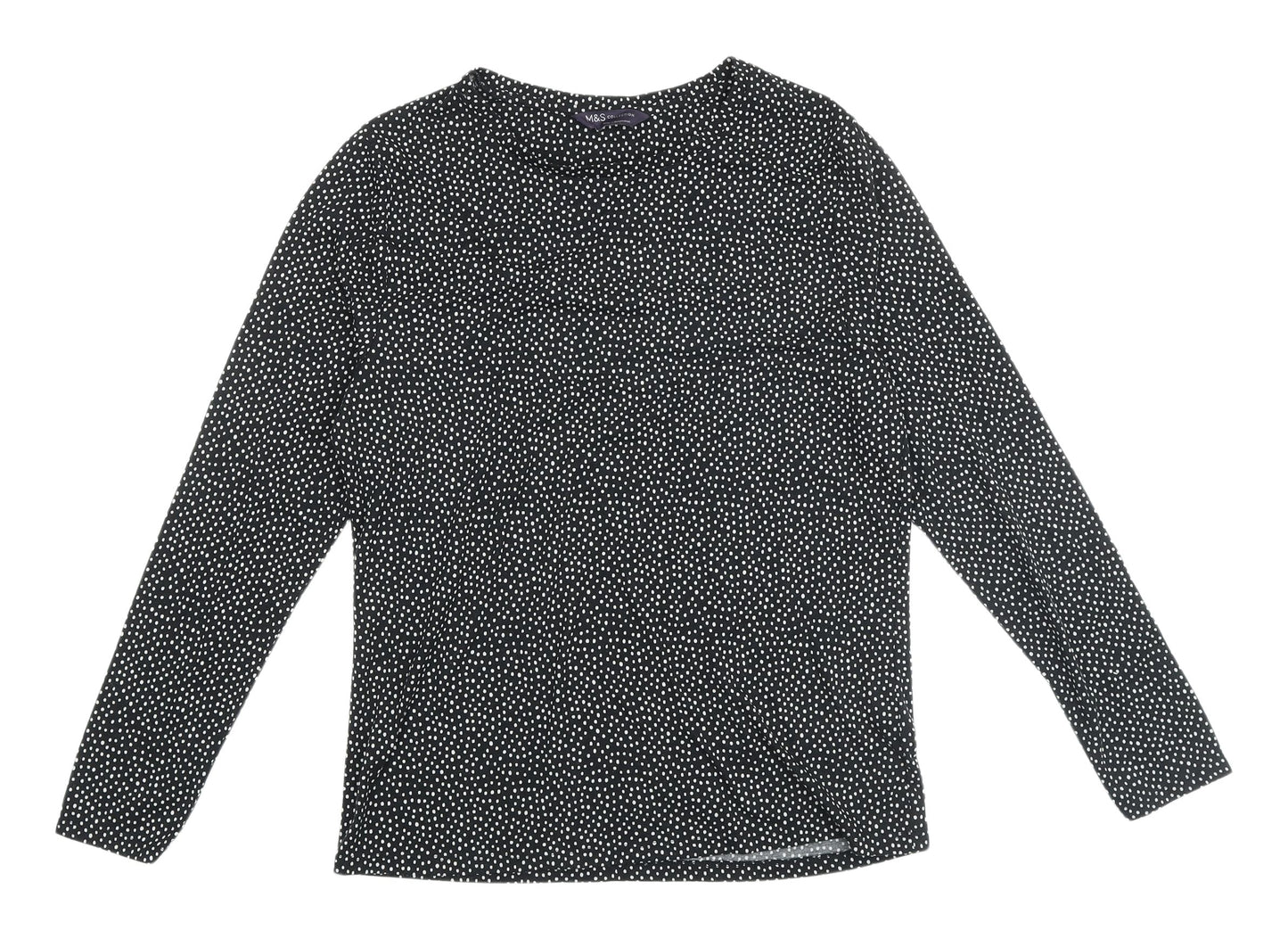 Marks and Spencer Women's Black Polka Dot Long Sleeve T-Shirt