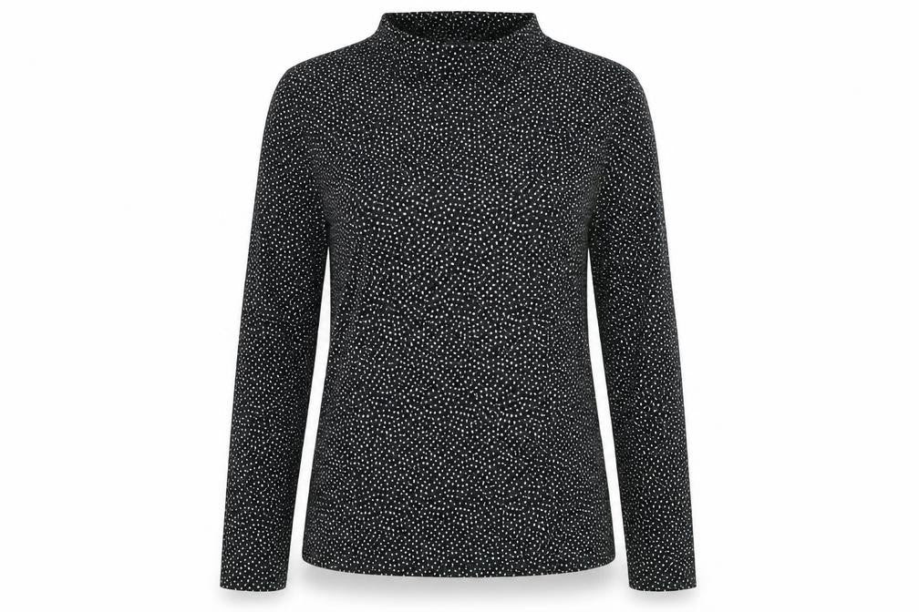Marks and Spencer Women's Black Polka Dot Long Sleeve T-Shirt