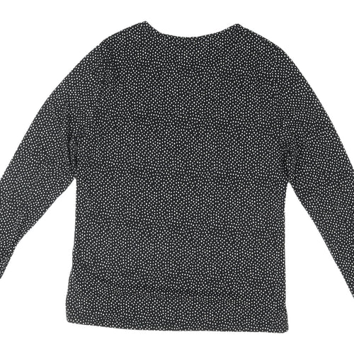 Marks and Spencer Women's Black Polka Dot Long Sleeve T-Shirt