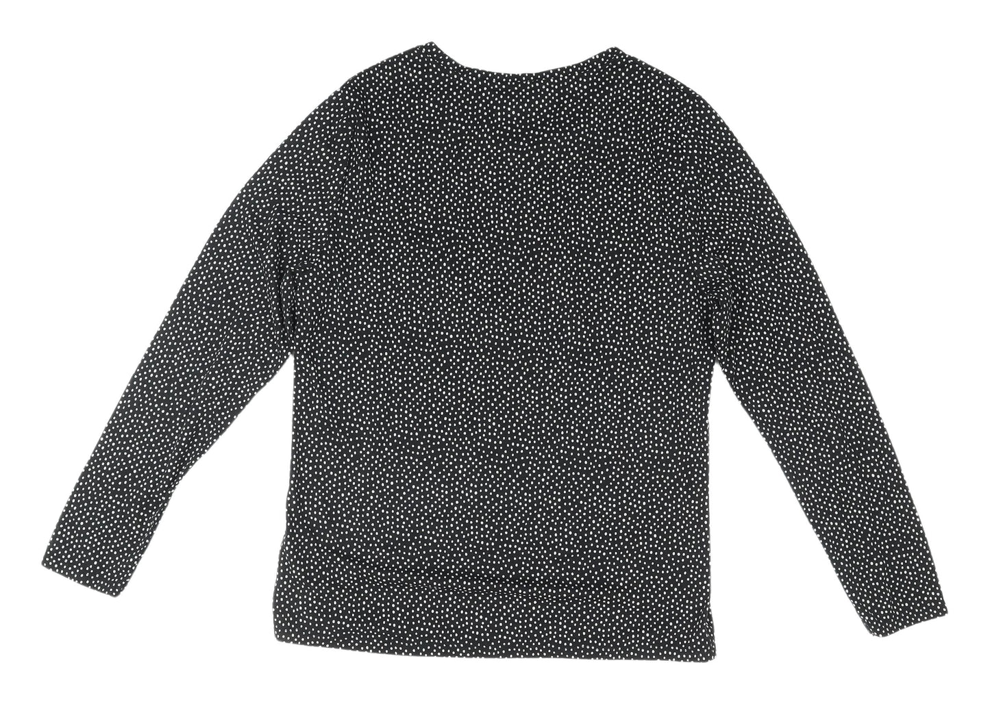 Marks and Spencer Women's Black Polka Dot Long Sleeve T-Shirt