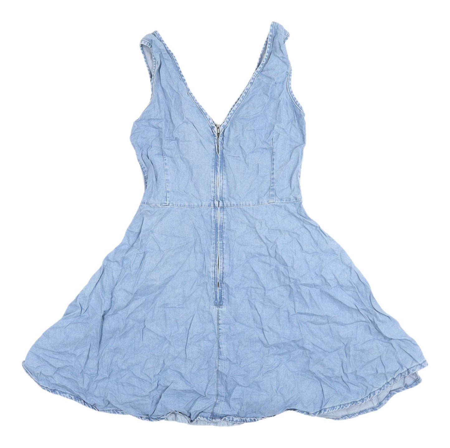 Topshop Women's Blue Fit & Flare Denim Dress Size 8