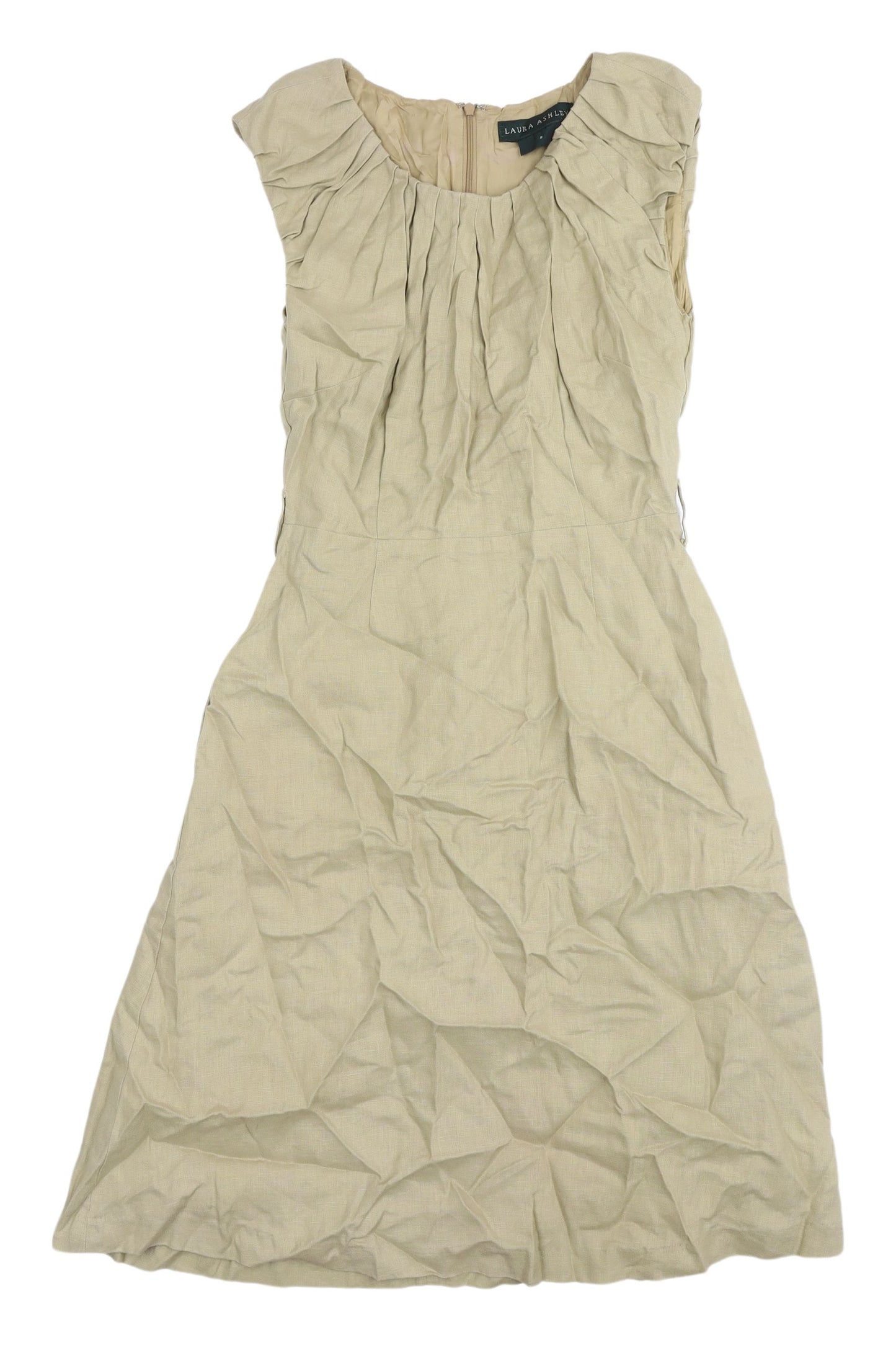 Laura Ashley Women Beige Shift Dress Size 8