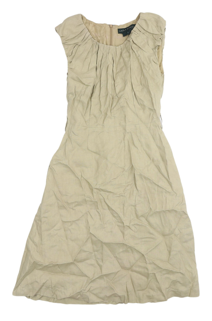 Laura Ashley Women Beige Shift Dress Size 8
