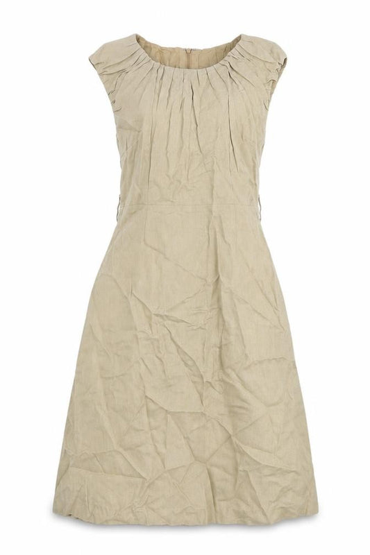 Front view of Laura Ashley Women Beige Shift Dress, size 8