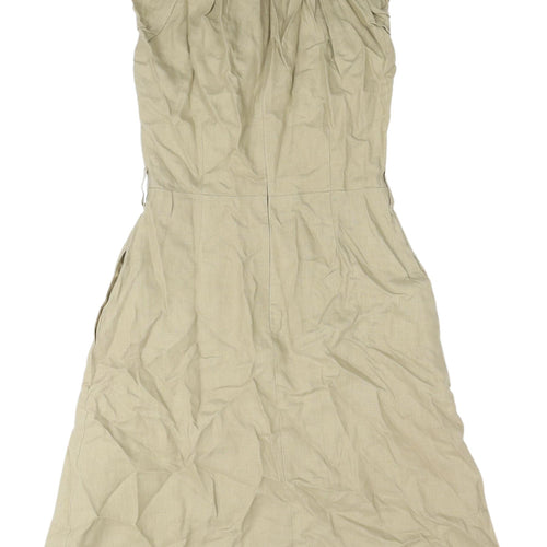 Laura Ashley Women Beige Shift Dress Size 8