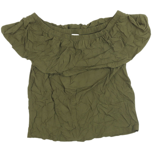 VILA Women's Green Off-Shoulder Blouse Size 10