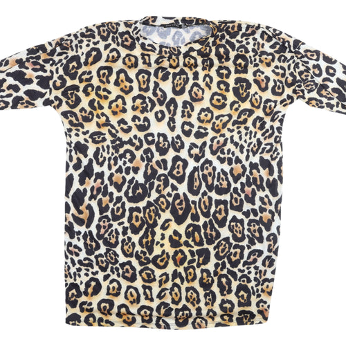 I SAW IT FIRST Women's Leopard Print T-Shirt Size 12