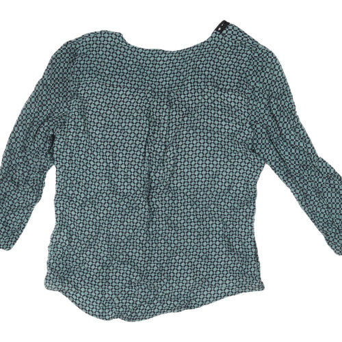 1.2.3 Paris Women's Blue Geometric Blouse Size 14