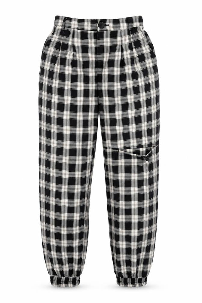 Front view of Topfeeling Women's Plaid Jogger Trousers - S, Multicoloured
